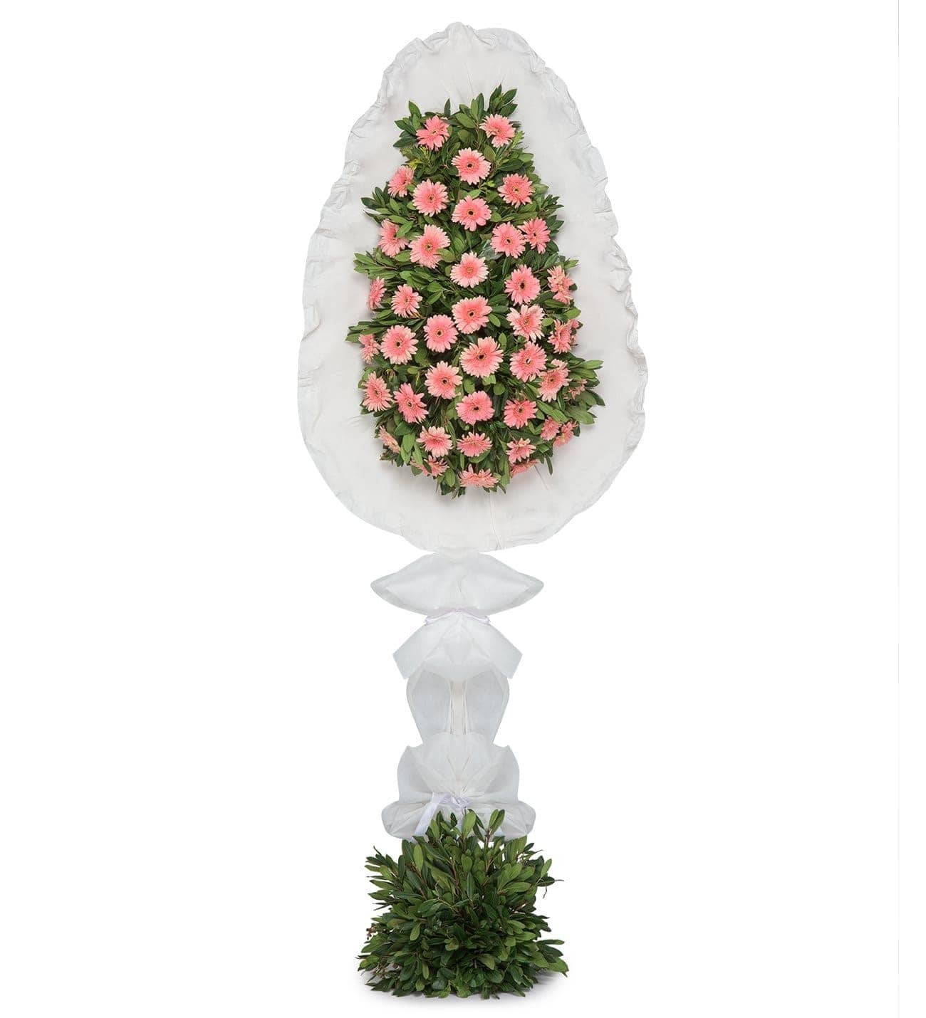 Single Layer Large Pink Gerbera Flower Wreath