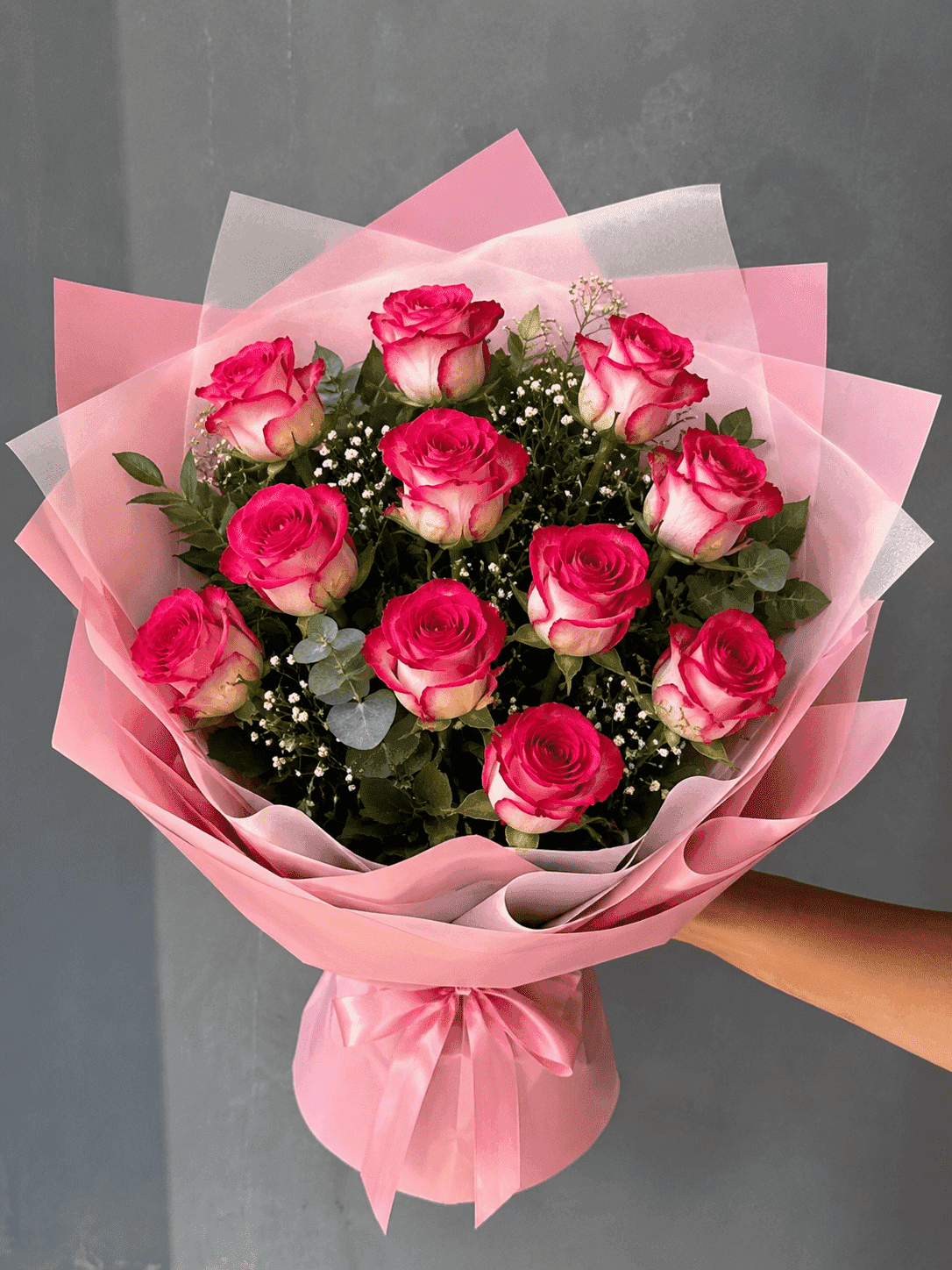 Pink Rose Bouquet (11 pieces)