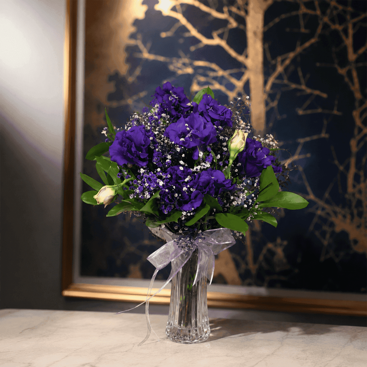 Purple Lisianthus in a Vase