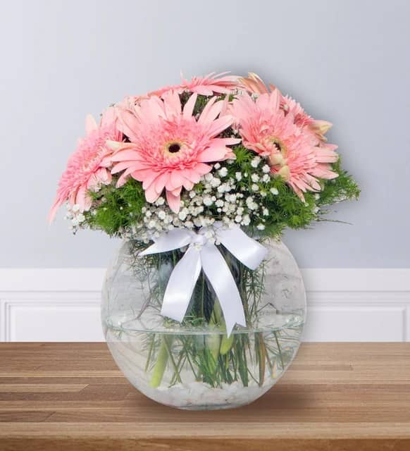 Love Pink Gerberas in a Paşabahçe Vase Love Pink Gerberas in a Paşabahçe Vase